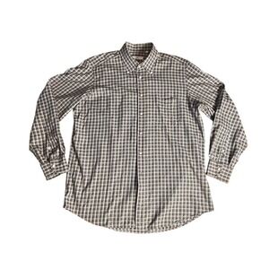 Luciano Barbera Men's Plaid Button Down Shirt Italy Cotton Long Sleeve Preppy